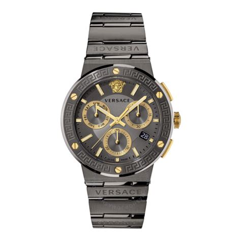 Versace Greca Logo Chronograph Quartz Grey Dial 